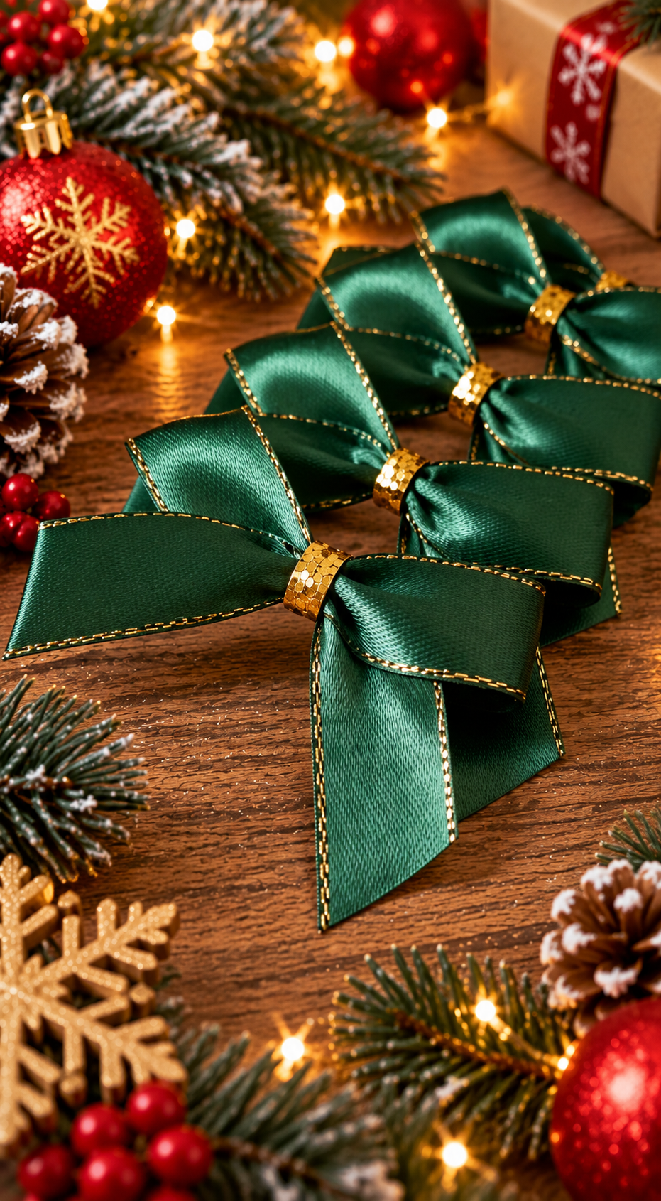 10x glitter Christmas bows