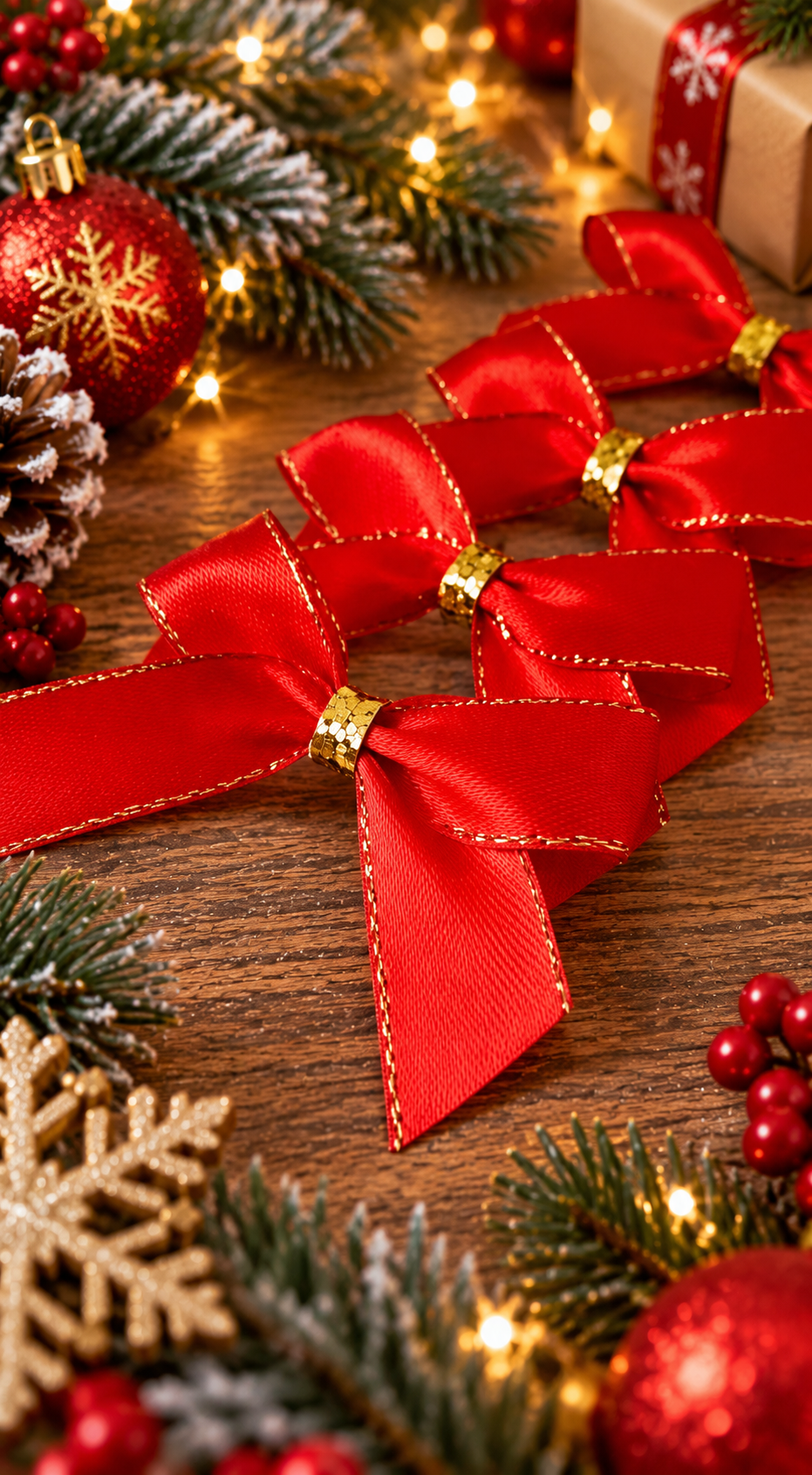 10x glitter Christmas bows