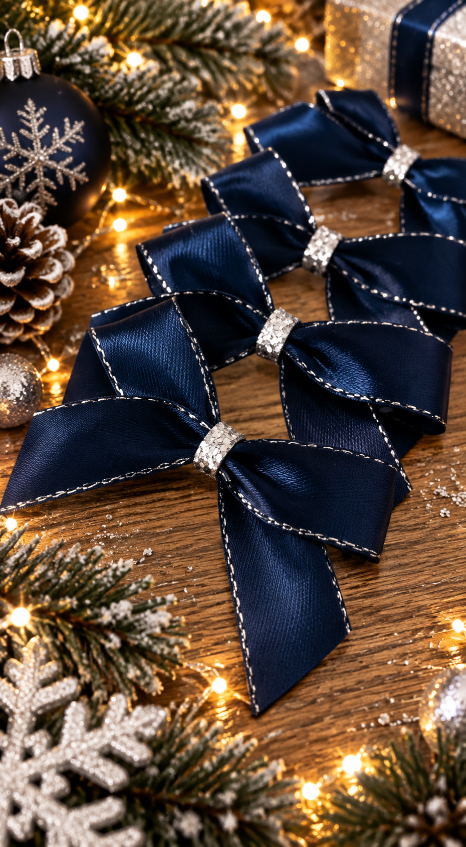 10x glitter Christmas bows