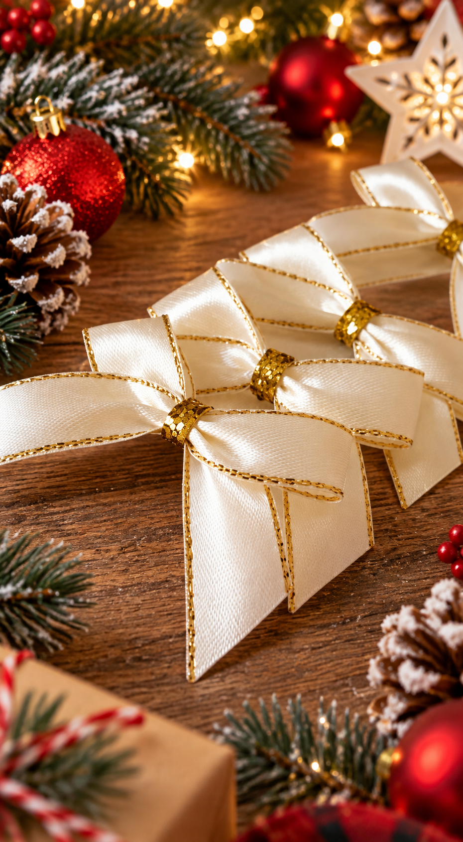 10x glitter Christmas bows