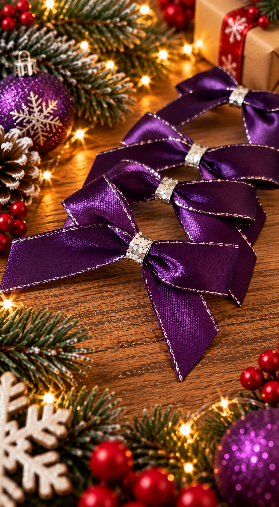 10x glitter Christmas bows