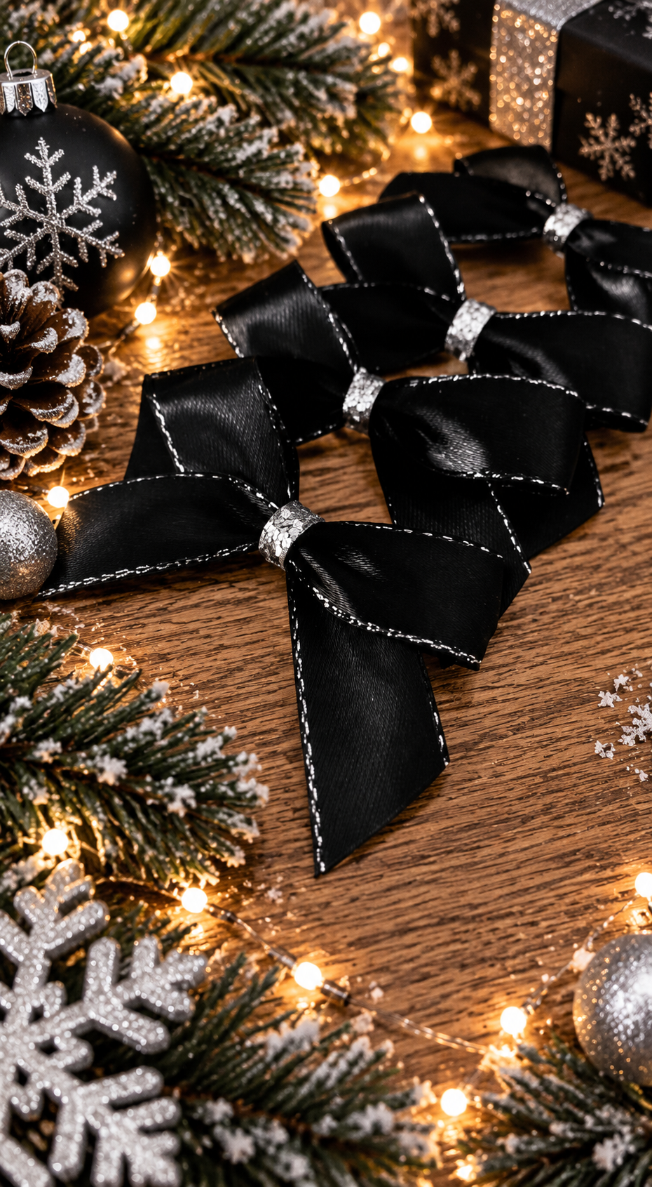 10x glitter Christmas bows